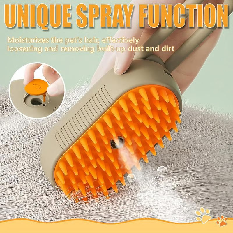 ✨LAST DAY ONLY 80% OFF🔥Pet Steam Brush - A 3-in-1 steam brush for cat and dog hair removal, grooming, and removing flying fur.