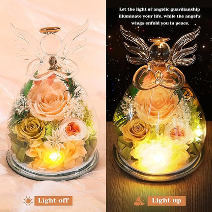 Timeless Angel Preserved Rose in Glass | Mother's Day, Birthday & Anniversary Gift for Mom, Grandma, Wife