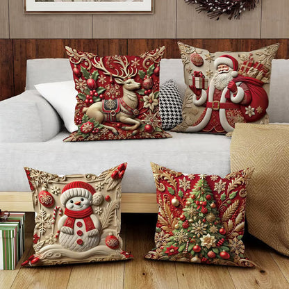 🏆 50K+ SOLD! 🎅🎄Christmas Themed Cushion Cover – Machine Washable, Wrinkle-Resistant, Durable, Perfect for Living Room, Bedroom, Office & More 🦌☃️
