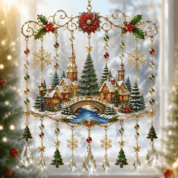 🔥Last Day 49% OFF - 🦌🎄Handmade Christmas Stained Glass Window Hanging | ✨Bring Christmas Magic Home