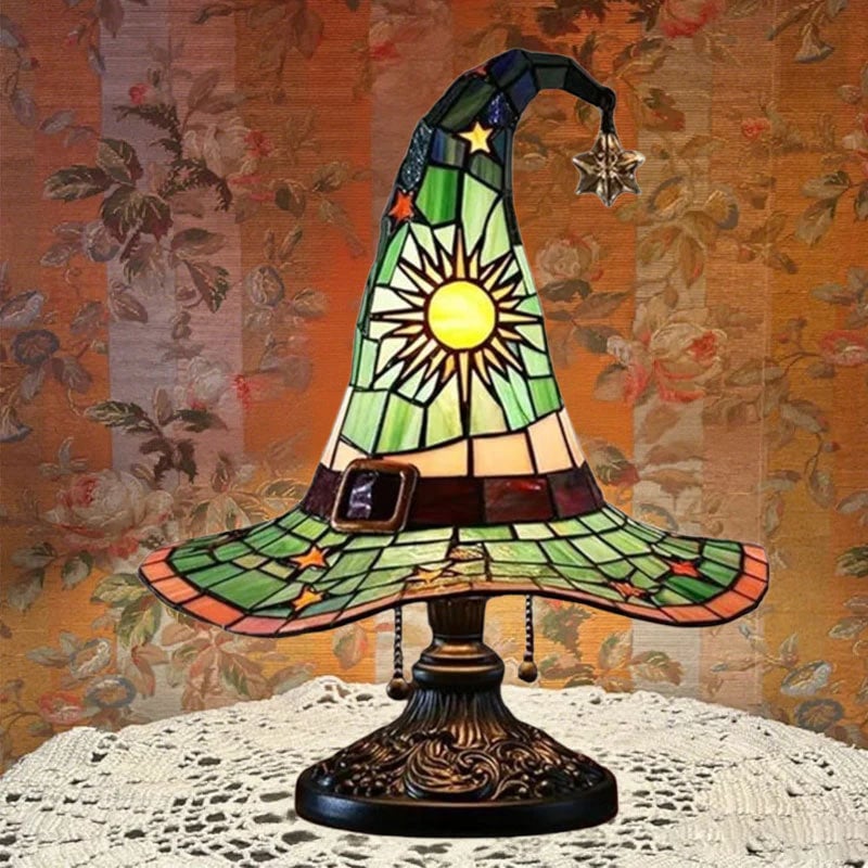 🔥Limited Exclusive 50% OFF♠️Witch Hat Stained Glass Style Night Light🎁