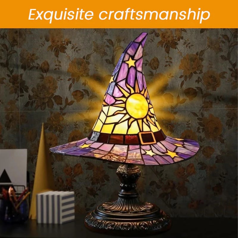 🔥Limited Exclusive 50% OFF♠️Witch Hat Stained Glass Style Night Light🎁