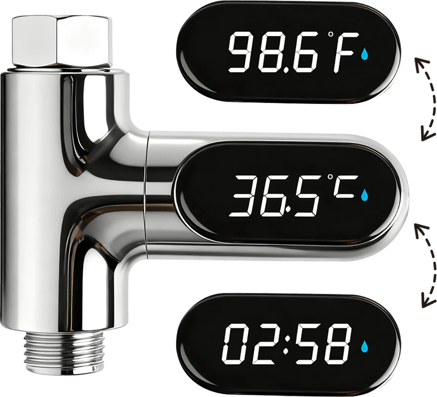 🔥Christmas Limited-Time Offer: 50% OFF!!!🔥🌡️ SHOWER THERMOMETER - LCD Display with Backlight, Easy Installation Without Tools, IPX7 Waterproof, Perfect for Modern Bathroom 🛁