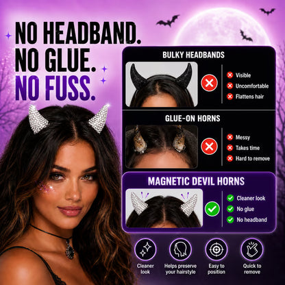 💥 LAST DAY 49% OFF - 😈✨ Cute Sparkle Magnetic Devil Horns