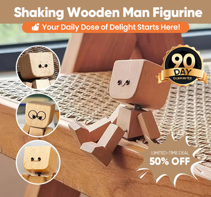 ❤🎁Shaking Feet Wooden Figure with 12PCS Magnetic Expressions