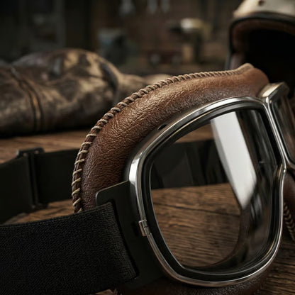 🕶️ OTG Vintage Motorcycle Goggles (Fits Over Glasses)