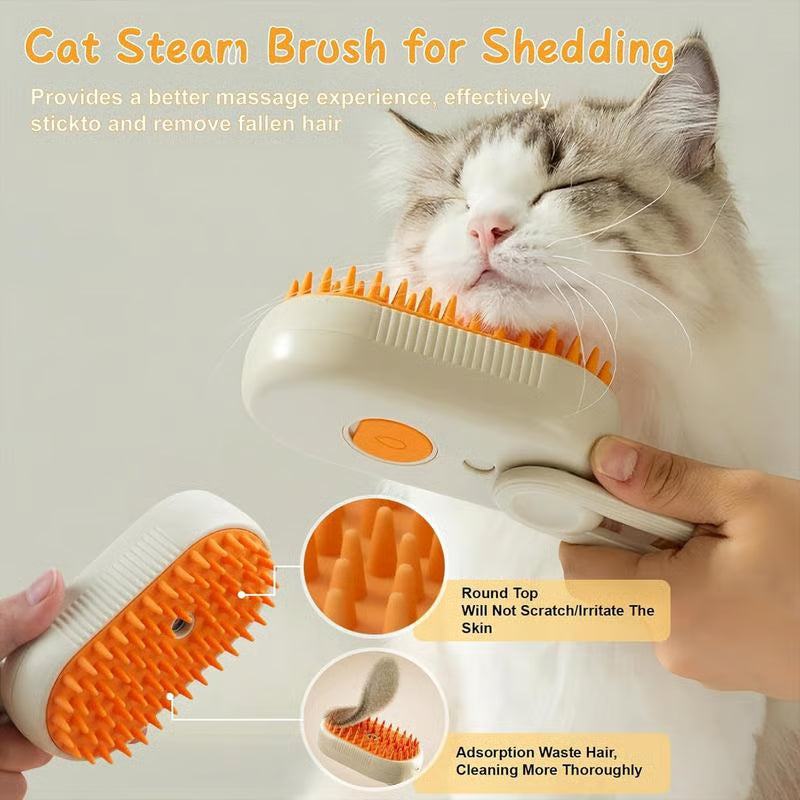 ✨LAST DAY ONLY 80% OFF🔥Pet Steam Brush - A 3-in-1 steam brush for cat and dog hair removal, grooming, and removing flying fur.