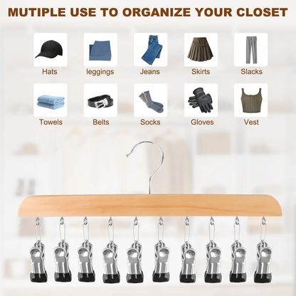 🔥Closet Organizer with 10 Clips - Space Saving Hanging Closet Organizer