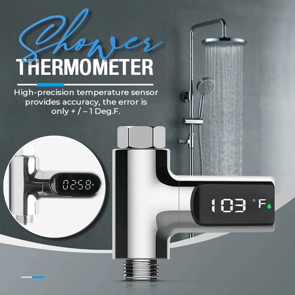 🔥Christmas Limited-Time Offer: 50% OFF!!!🔥🌡️ SHOWER THERMOMETER - LCD Display with Backlight, Easy Installation Without Tools, IPX7 Waterproof, Perfect for Modern Bathroom 🛁