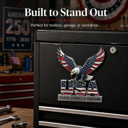 ★USA Faith, Family & Freedom★ Metal Emblem