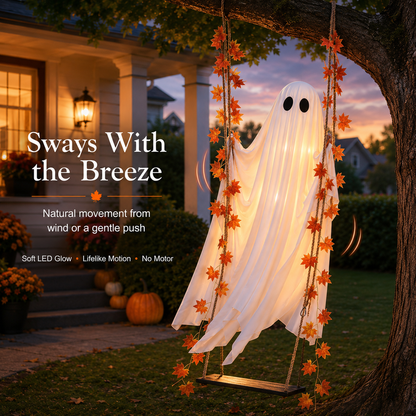 👻 The Viral 5FT Swinging Ghost – Light-Up Halloween Porch Decor 🎃✨