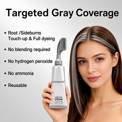 Plainlygoods Hair Dye Comb – 100% Gray Coverage, Black