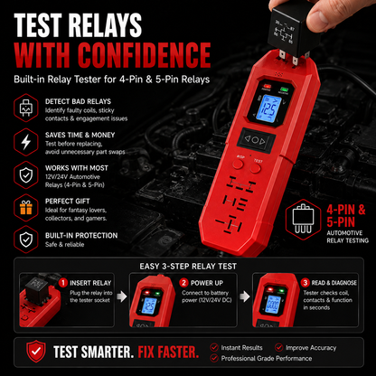 🚗3-in-1 Automotive Power Circuit Probe & Relay Tester – 12V/24V Electrical Diagnostic Tool