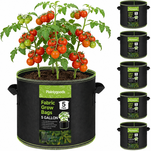 Plainlygoods™ 5-Pack 10 Gallon Grow Bags