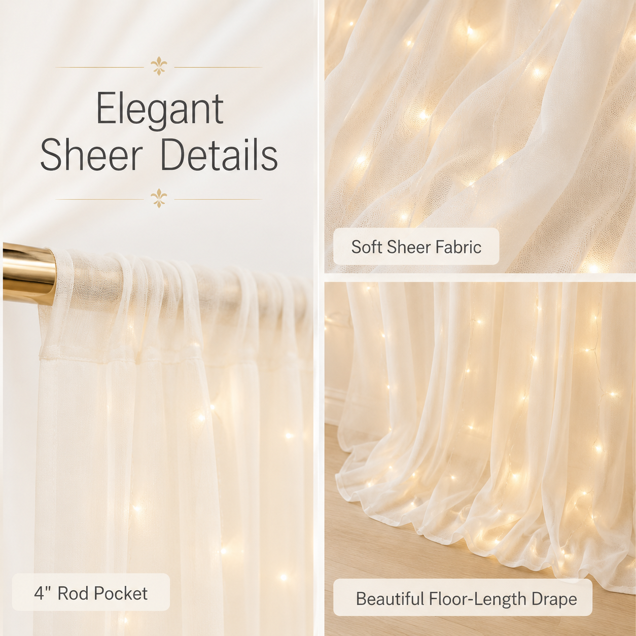 ❤️Dreamy Tulle Curtain Lights Set