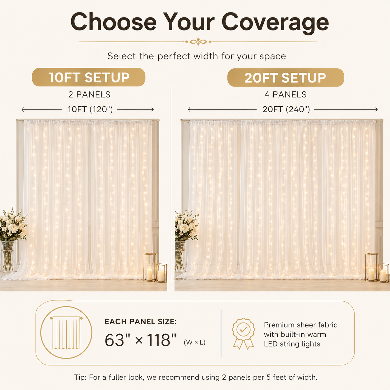 ❤️Dreamy Tulle Curtain Lights Set