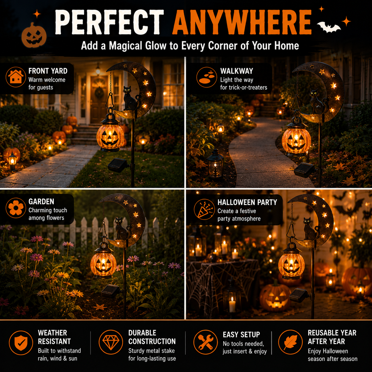 🎃 Halloween Early Bird Sale | 49% OFF Pumpkin Moon Garden Stake Light(📦Buy 2 Free Shipping)