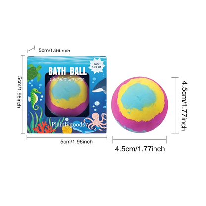 Plainlygoods Ocean Surprise Kids Bath Bombs – Fizzy Bath Fun with Hidden Toys Inside