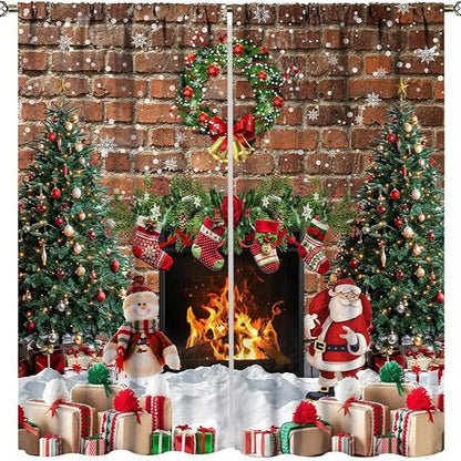 Christmas ball holiday printed curtains