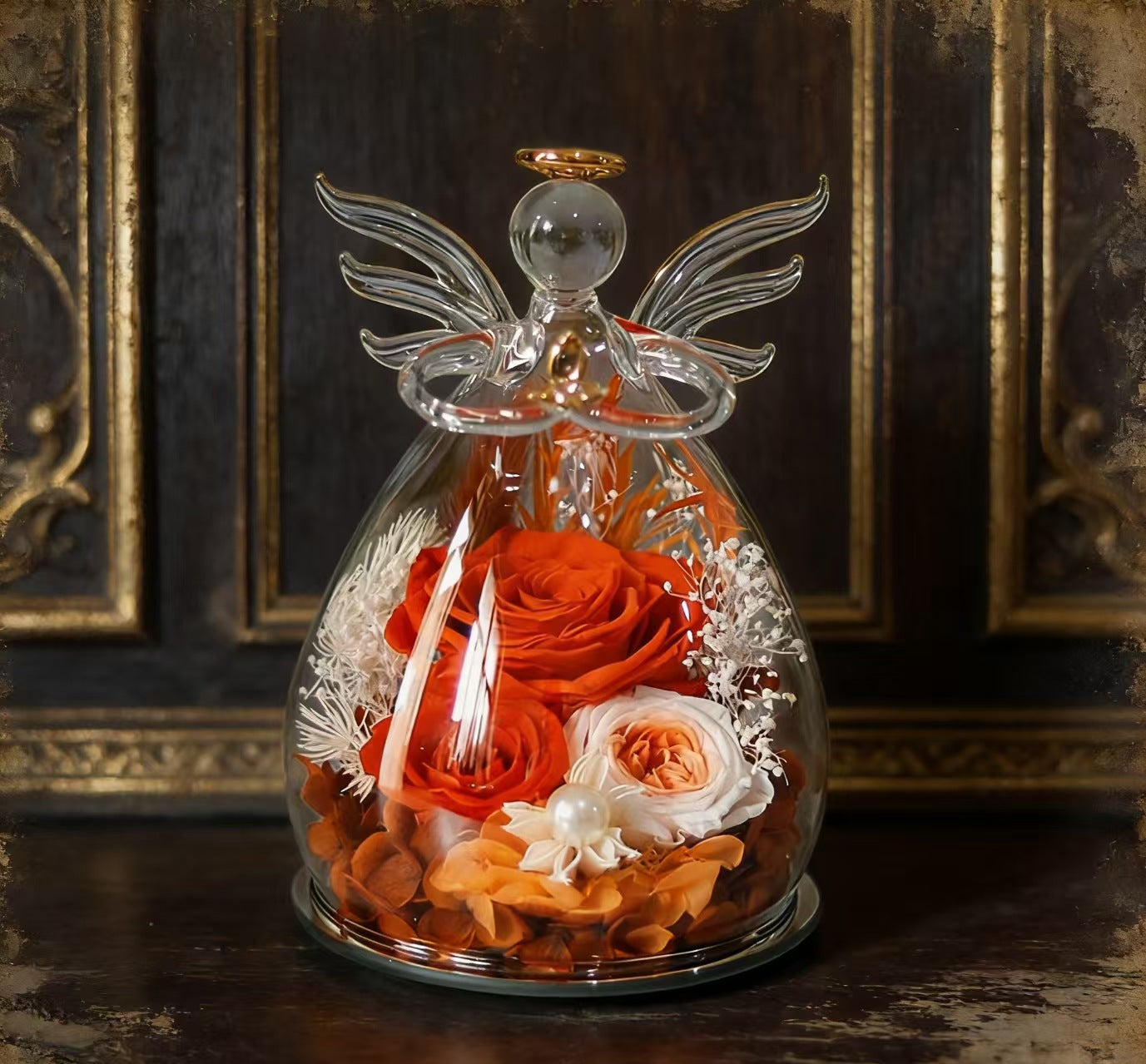 Timeless Angel Preserved Rose in Glass | Mother's Day, Birthday & Anniversary Gift for Mom, Grandma, Wife