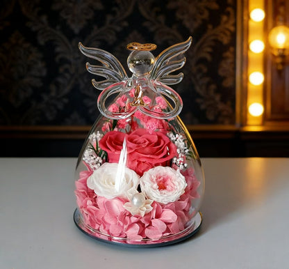 Timeless Angel Preserved Rose in Glass | Mother's Day, Birthday & Anniversary Gift for Mom, Grandma, Wife