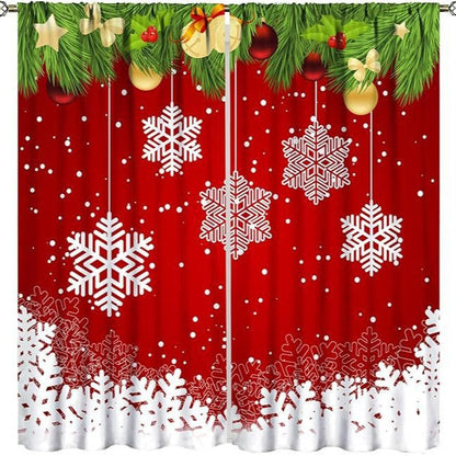 Christmas ball holiday printed curtains