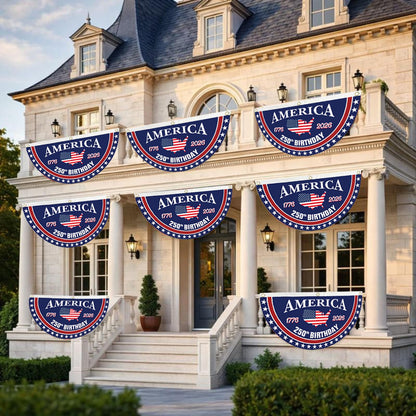 🗽USA 250th Anniversary Flag Half Round Banner🦅