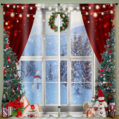 Christmas ball holiday printed curtains