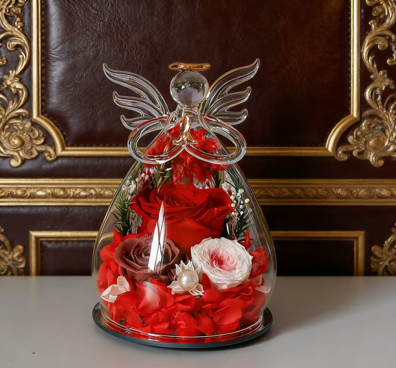 Timeless Angel Preserved Rose in Glass | Mother's Day, Birthday & Anniversary Gift for Mom, Grandma, Wife