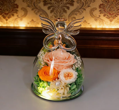 Timeless Angel Preserved Rose in Glass | Mother's Day, Birthday & Anniversary Gift for Mom, Grandma, Wife