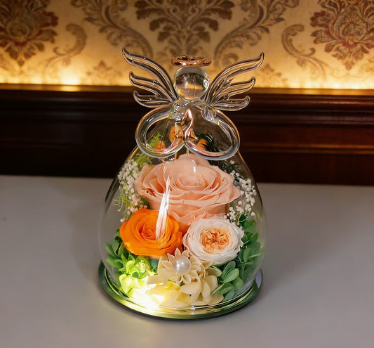 Timeless Angel Preserved Rose in Glass | Mother's Day, Birthday & Anniversary Gift for Mom, Grandma, Wife