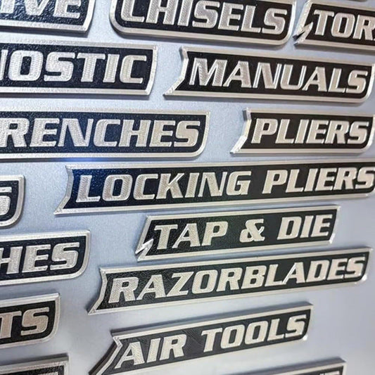 Custom Premium Magnetic Toolbox Labels for Tool Organization - 12 Pack of High Quality Magnets