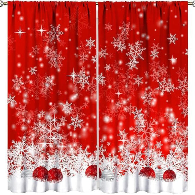 Christmas ball holiday printed curtains