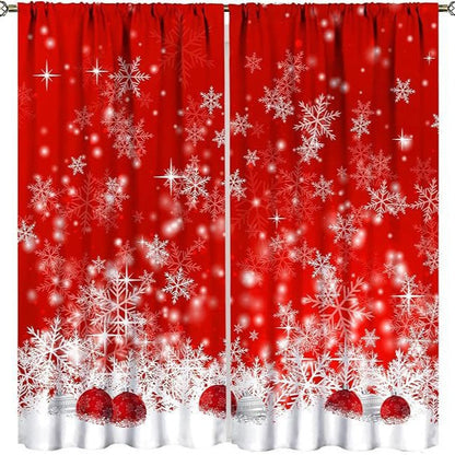 Christmas ball holiday printed curtains