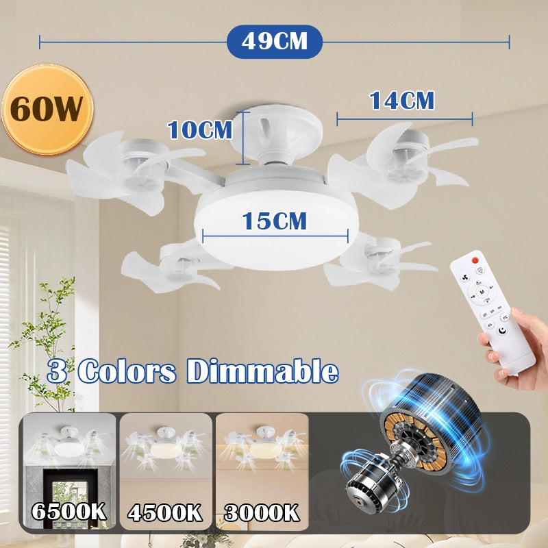 🚀2026 Upgraded E27 Ceiling Fan Light – 2-in-1 LED Light & Quiet Cooling Fan with Remote Control💨