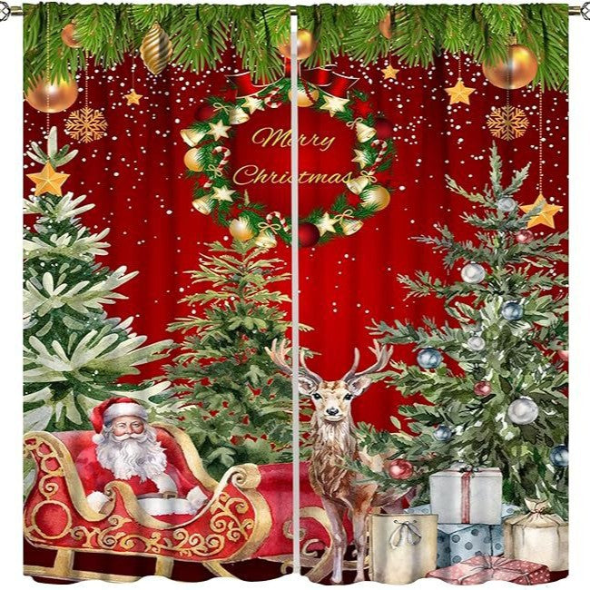 Christmas ball holiday printed curtains