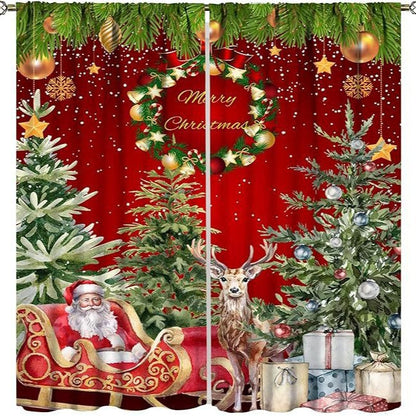 Christmas ball holiday printed curtains