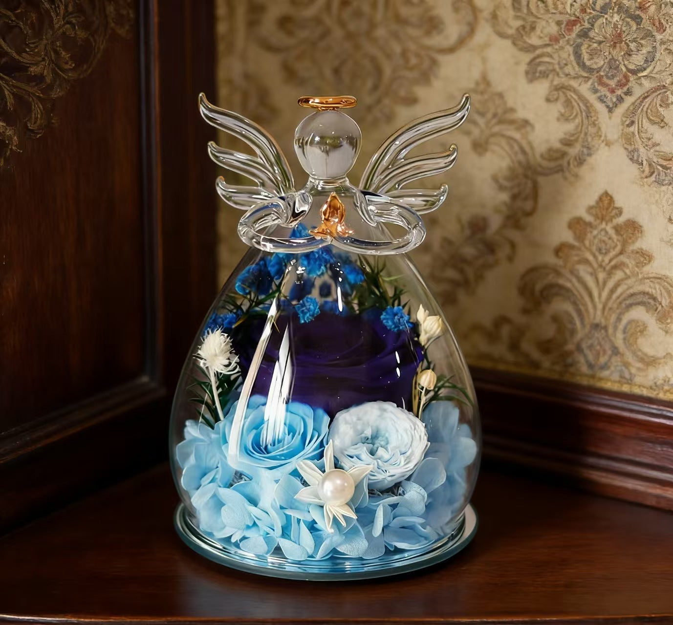 Timeless Angel Preserved Rose in Glass | Mother's Day, Birthday & Anniversary Gift for Mom, Grandma, Wife