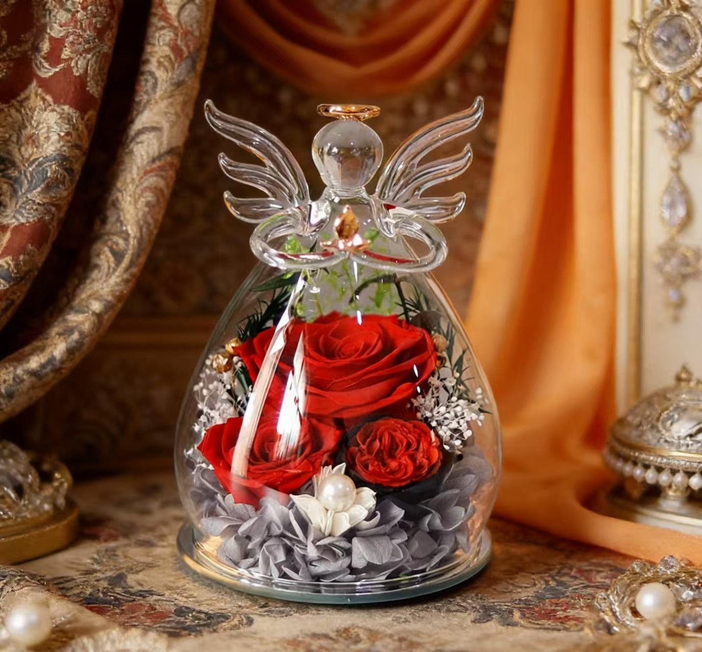 Timeless Angel Preserved Rose in Glass | Mother's Day, Birthday & Anniversary Gift for Mom, Grandma, Wife