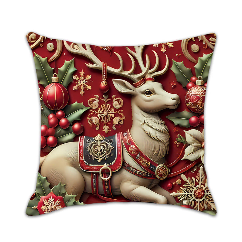 🏆 50K+ SOLD! 🎅🎄Christmas Themed Cushion Cover – Machine Washable, Wrinkle-Resistant, Durable, Perfect for Living Room, Bedroom, Office & More 🦌☃️