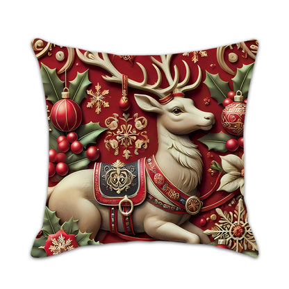 🏆 50K+ SOLD! 🎅🎄Christmas Themed Cushion Cover – Machine Washable, Wrinkle-Resistant, Durable, Perfect for Living Room, Bedroom, Office & More 🦌☃️