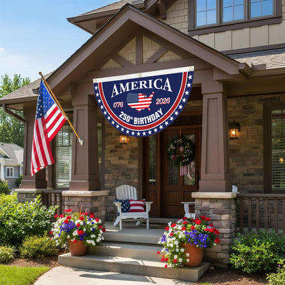 🗽USA 250th Anniversary Flag Half Round Banner🦅
