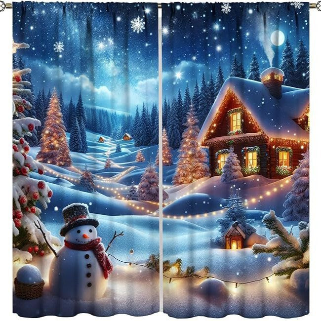Christmas ball holiday printed curtains