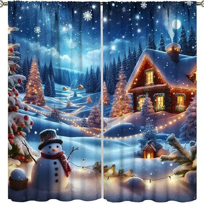 Christmas ball holiday printed curtains