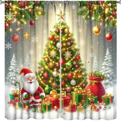 Christmas ball holiday printed curtains