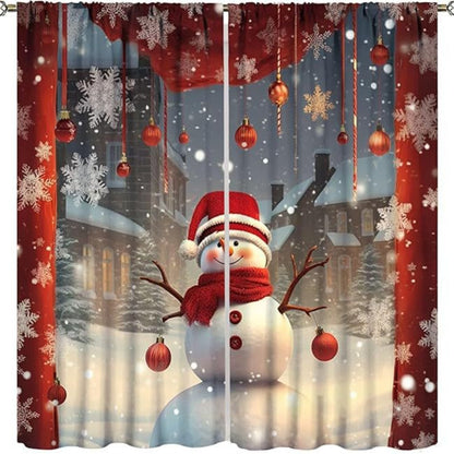 Christmas ball holiday printed curtains