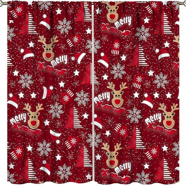 Christmas ball holiday printed curtains