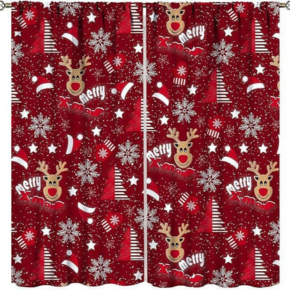 Christmas ball holiday printed curtains