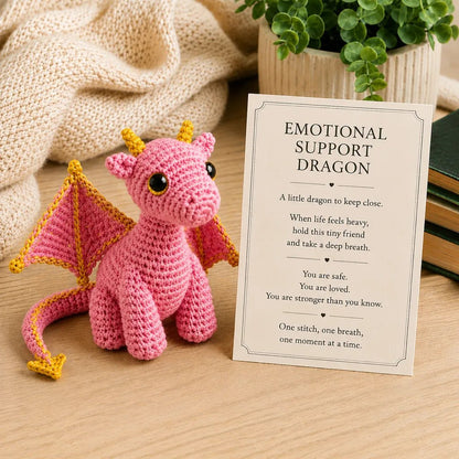 🐉 A Tiny Guardian for Your Big Days — Handcrafted Dragon Pocket Buddy with Encouragement Card