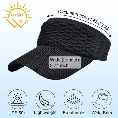 Women’s Open-Top Breathable UV-Protection High-Ponytail Sun Visor